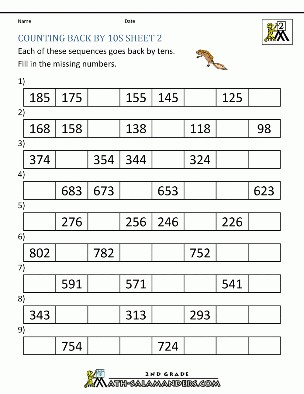 counting by 10s worksheet counting by 10s worksheet