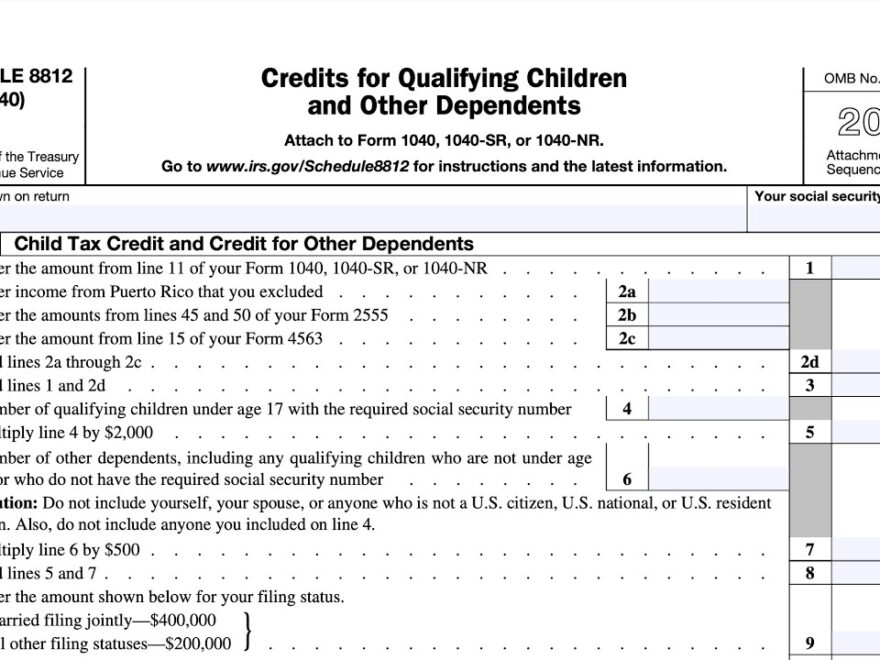 Credit Limit Worksheet A Walkthrough Schedule 8812 YouTube