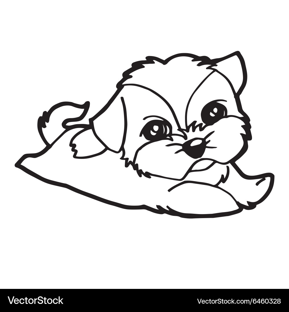 Cute Dogs Coloring Page Royalty Free Vector Image