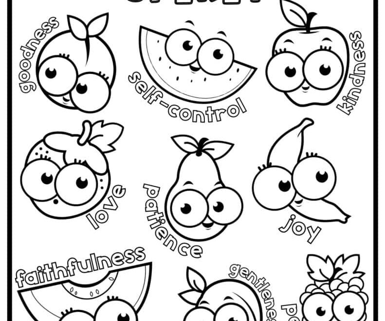 Cute Fruit Of The Spirit Coloring Pages Free PDF Printables Coloring Pages HQ
