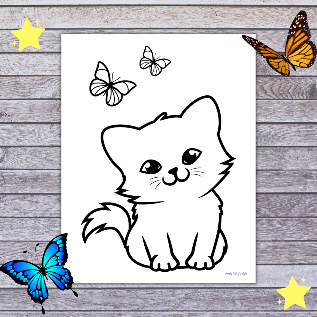 Cute Kitty Coloring Pages For Kids Free Printable  Cute Kitty Coloring Pages For Kids Free Printable