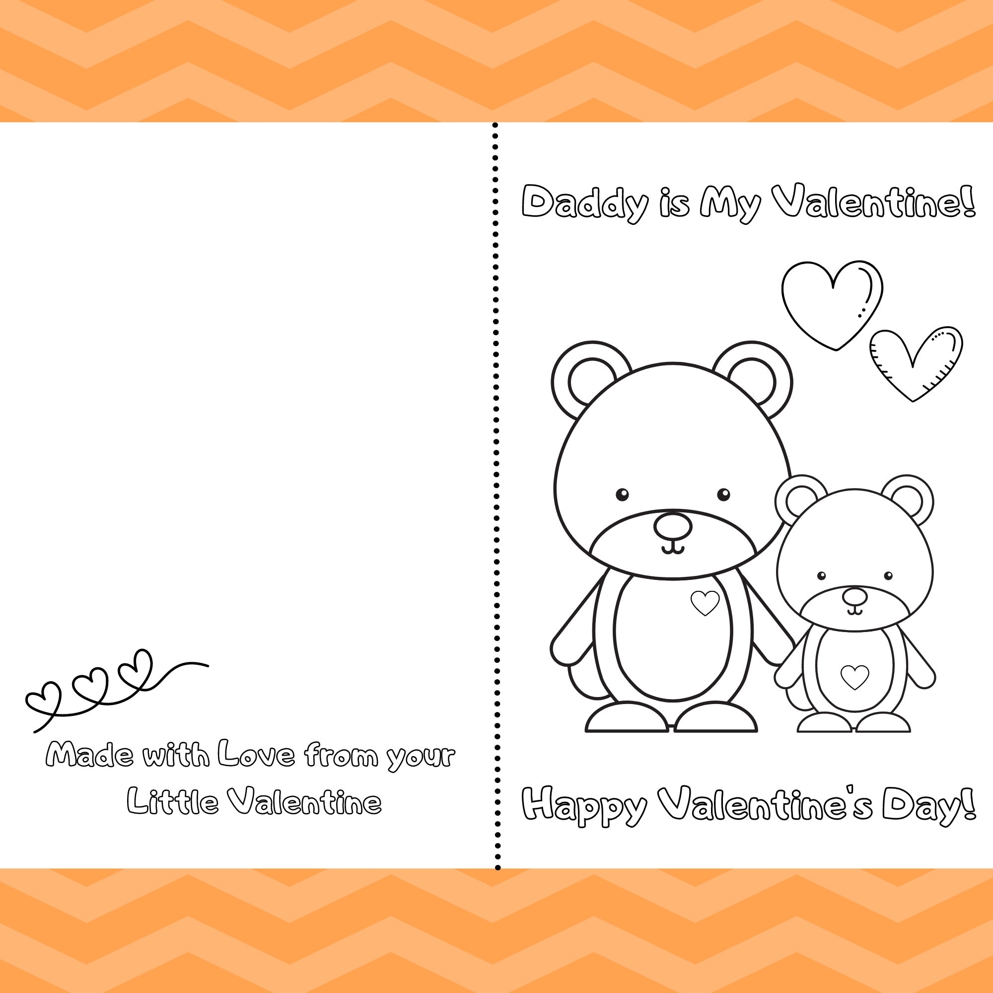 Daddy Is My Valentine Printable Foldable Kid Valentine Card To Color Dad Son Or Daughter Cute Bears Etsy Daddy Is My Valentine Printable Foldable Kid Valentine Card To Color Dad Son Or Daughter Cute Bears Etsy