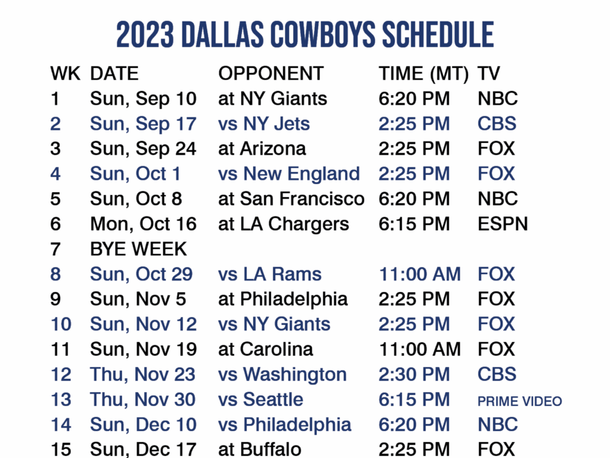 Dallas Cowboys 2024 Calendar Monthly Printable Calendar Pages