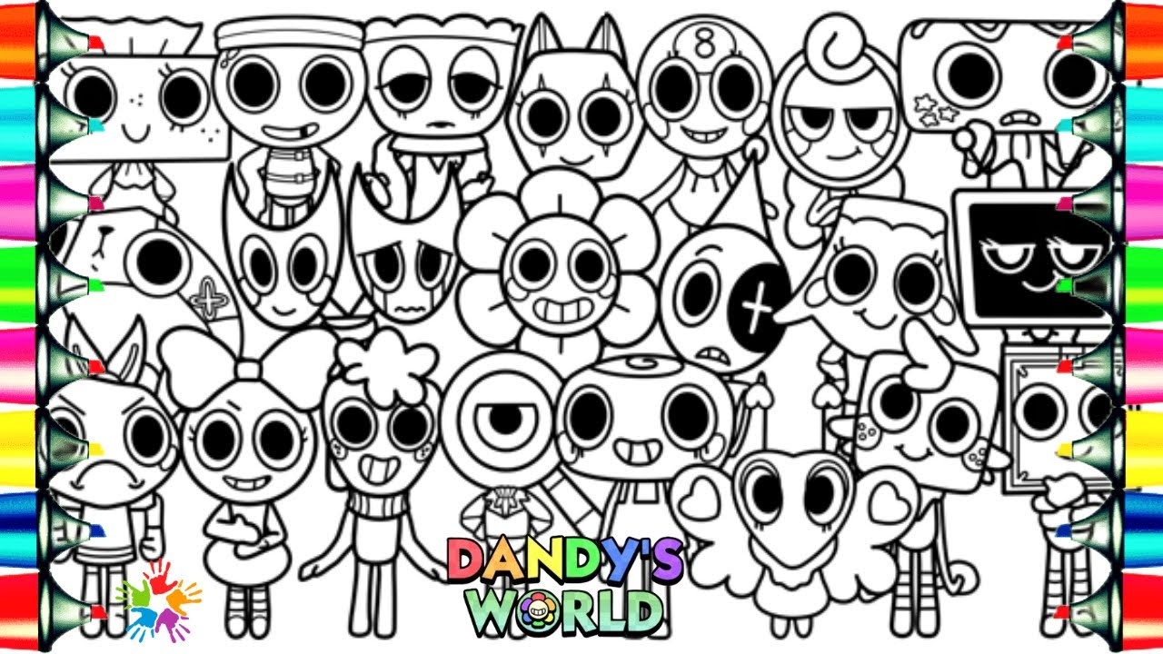 DANDY s WORLD Roblox New Coloring Pages How To Color ALL Characters NCS Music YouTube