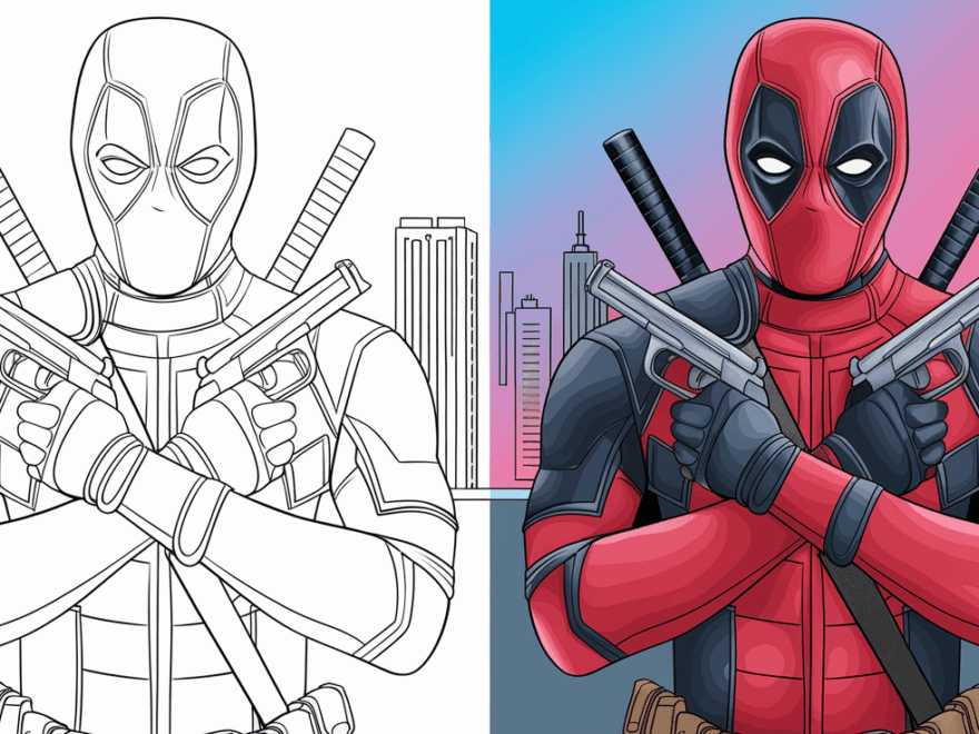 Deadpool Coloring Pages Free Printable PDFs
