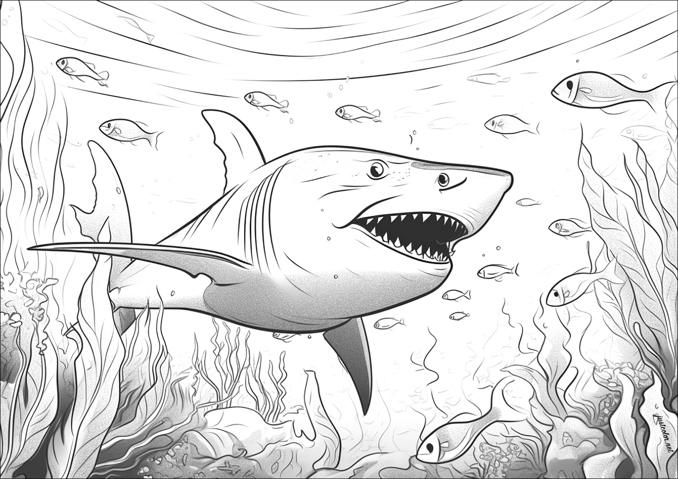 coloring pages of sharks printable