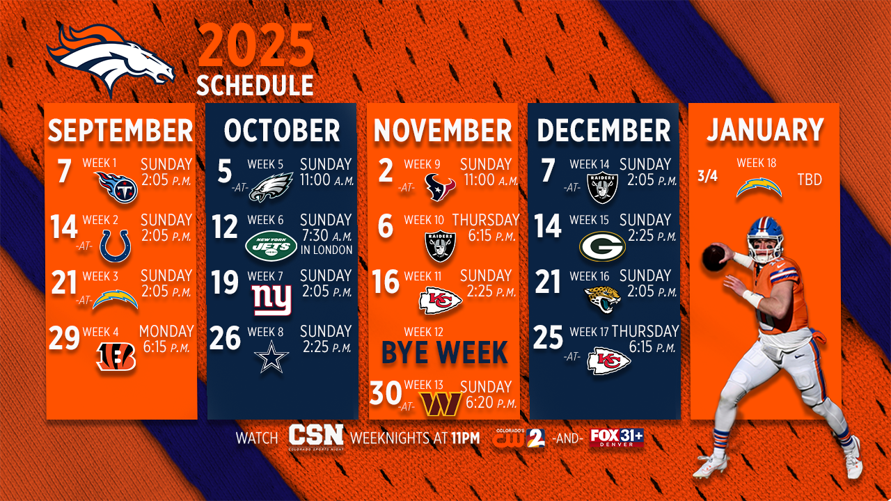 Denver Broncos 2025 Schedule Released FOX31