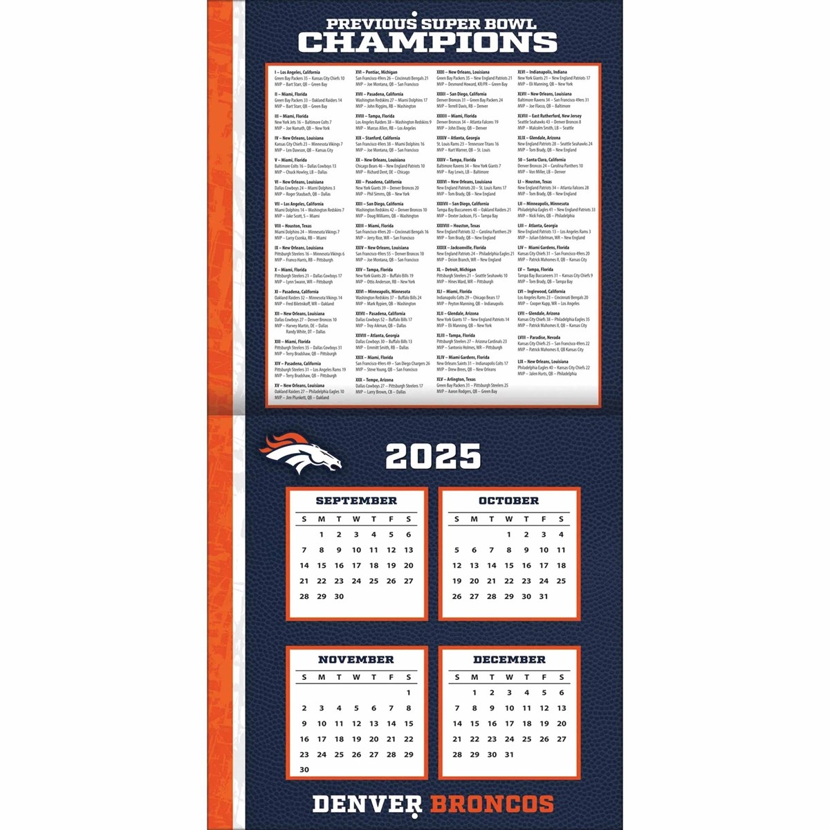 Denver Broncos NFL Calendar 2026 Denver Broncos NFL Calendar 2026
