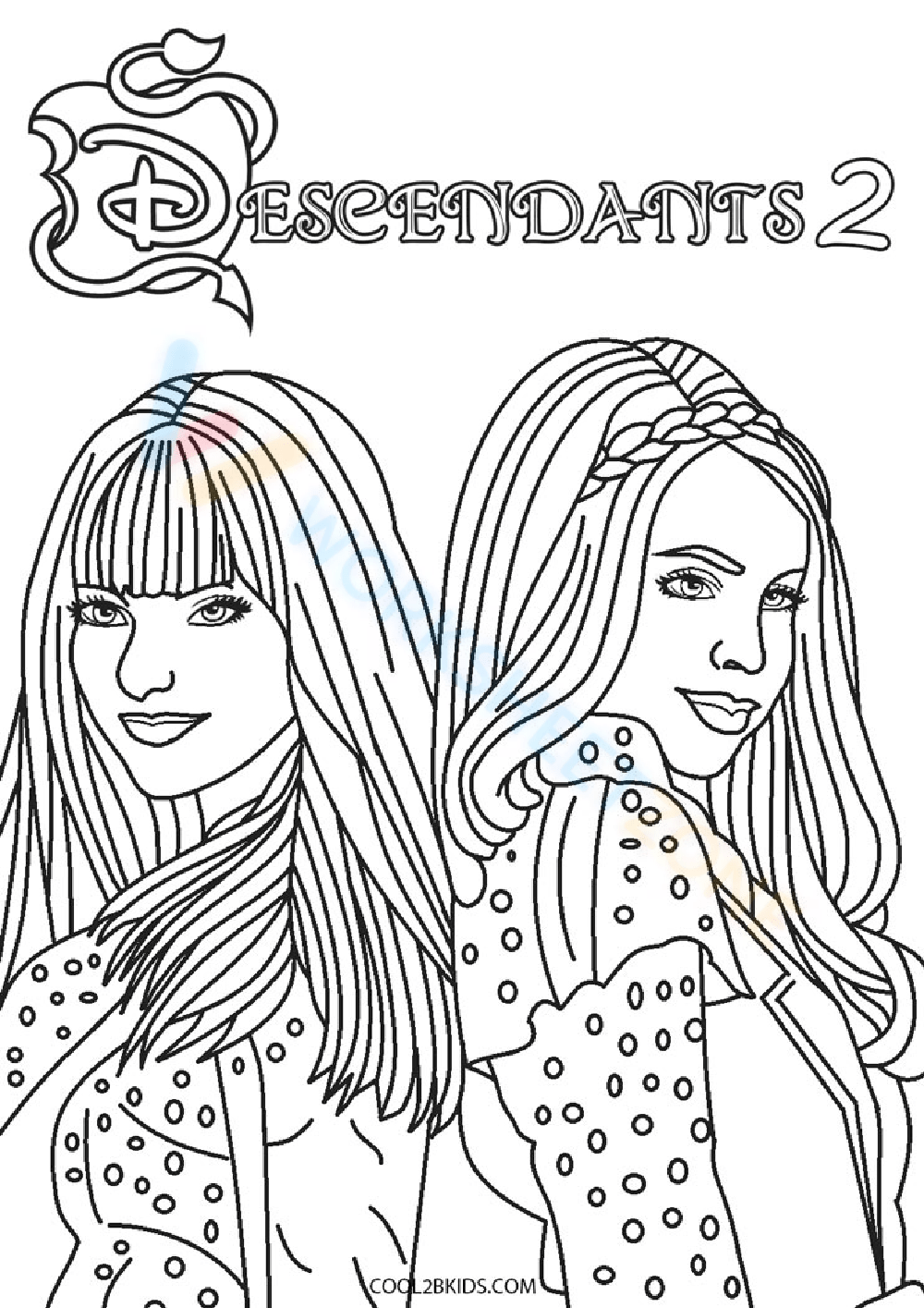 Descendants Coloring Pages Printables Worksheetzone Coloring Descendants Coloring Pages Printables Worksheetzone Coloring