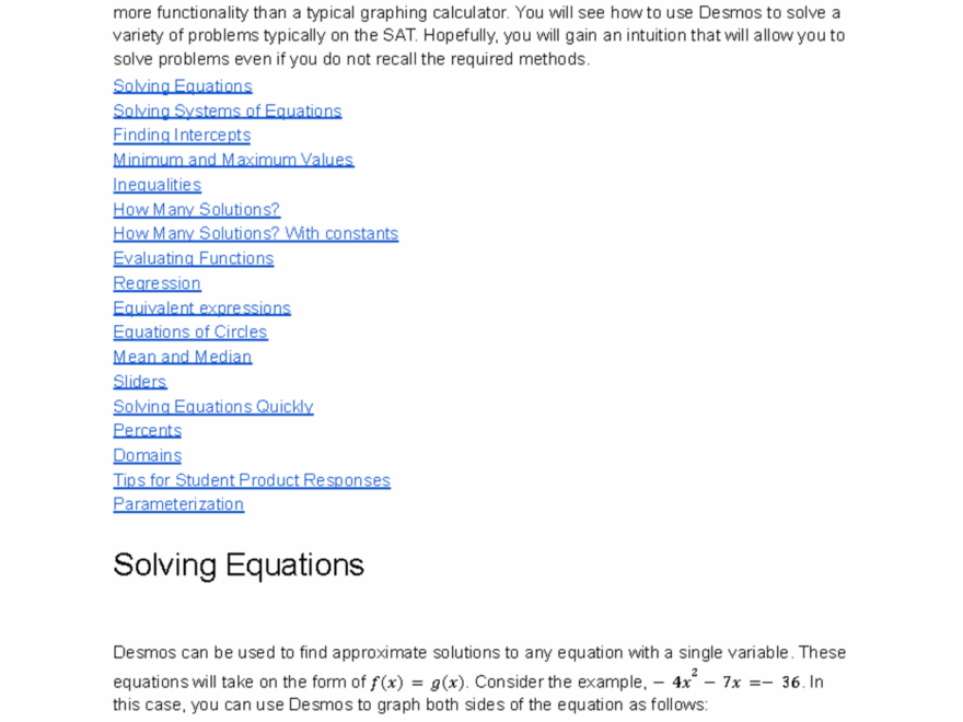 Desmos Cheat Sheet For SAT Math Solutions Studocu