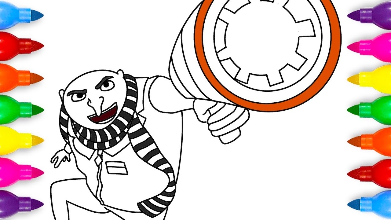 Despicable Me 4 GRU Coloring Pages YouTube