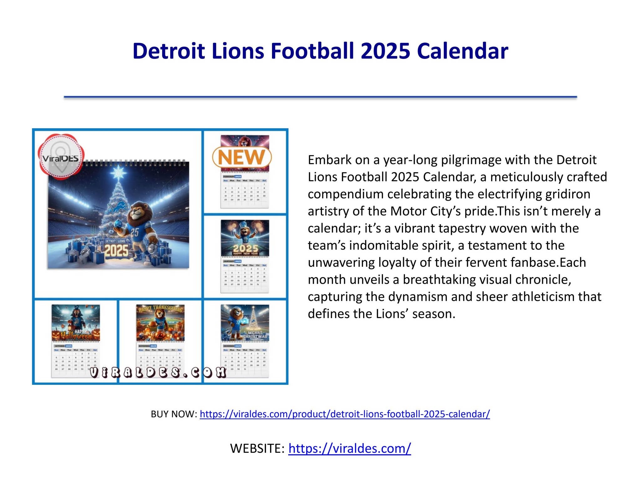 Detroit Lions Football 2025 Calendar By Viraldes Store Issuu