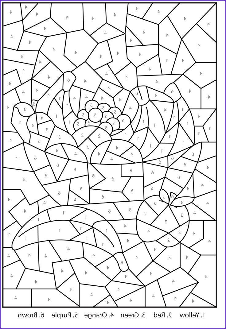 Difficult Color By Number Coloring Page For Kids