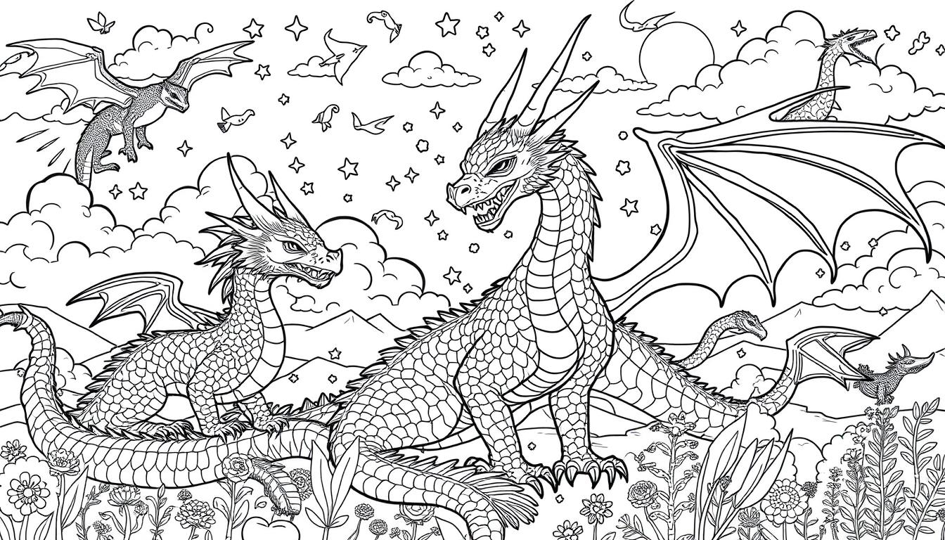 dragon coloring pictures printable