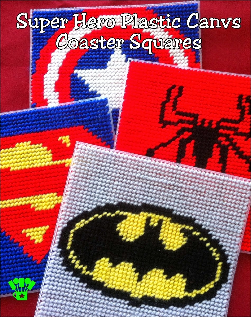 DIY Party Mom Super Hero Coaster Plastic Canvas Pattern DIY Party Mom Super Hero Coaster Plastic Canvas Pattern