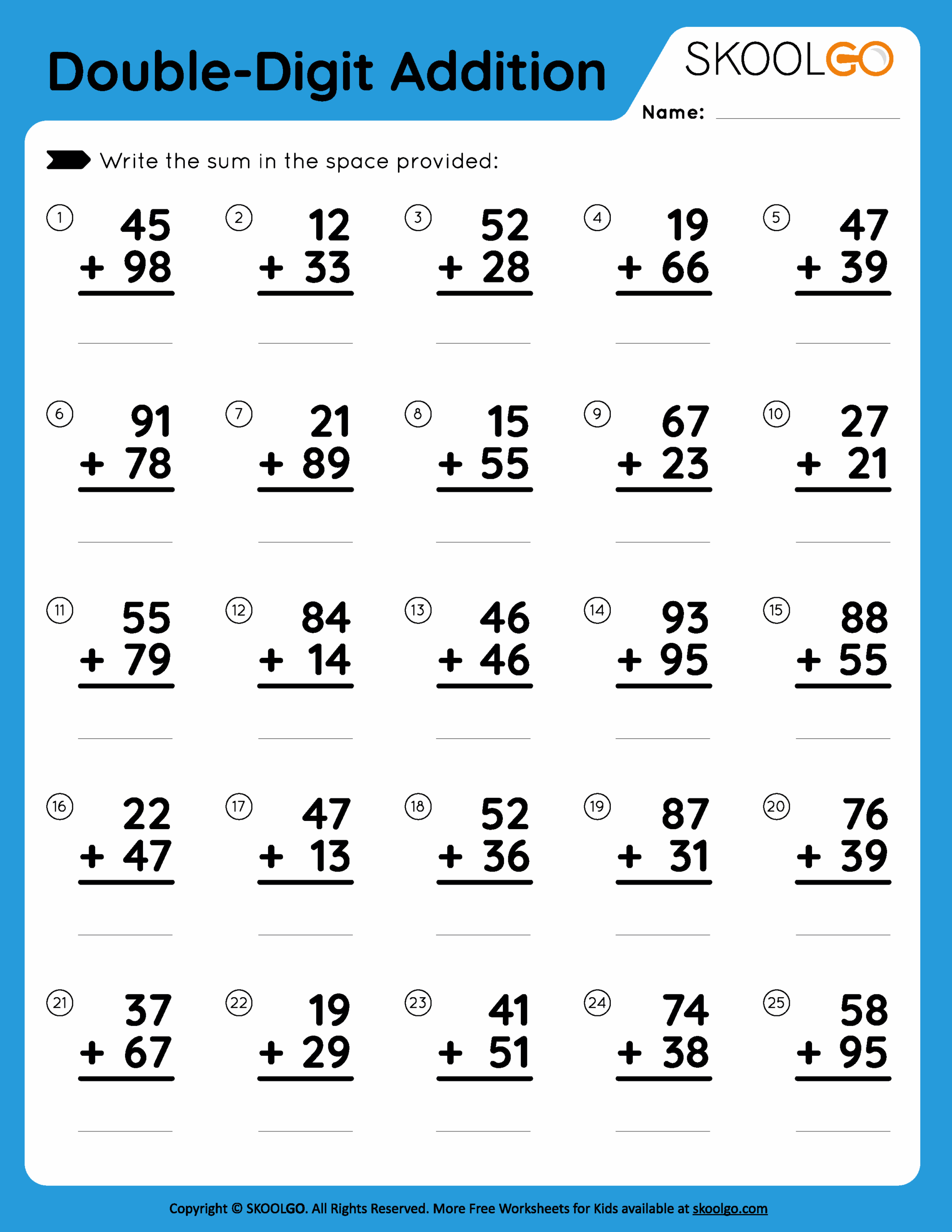 2 digit addition worksheets 2 digit addition worksheets