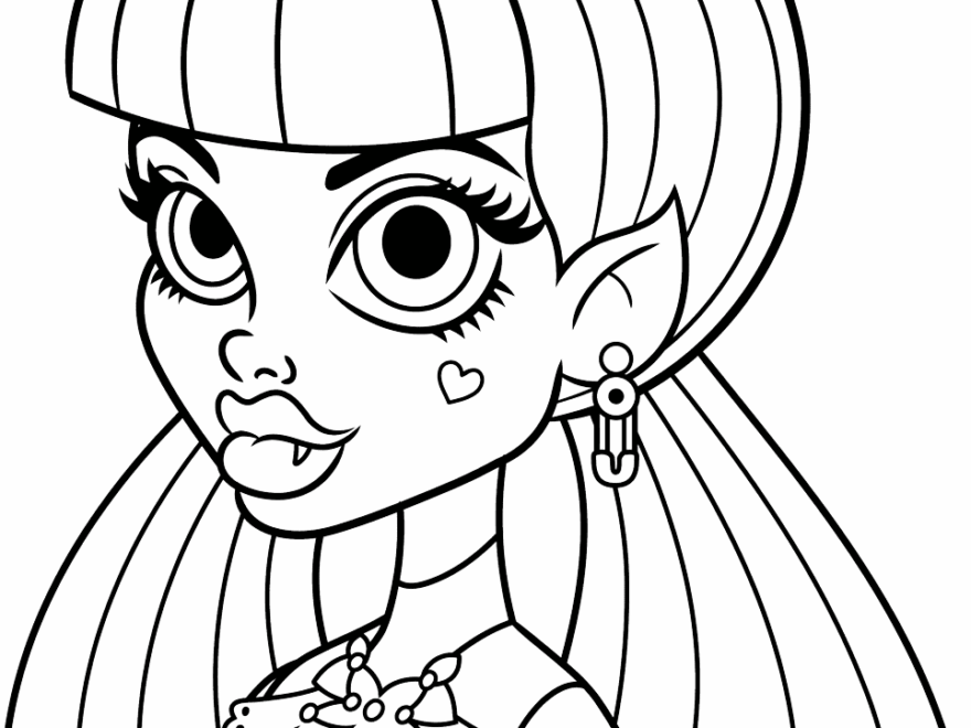 Draculaura From Monster High Coloring Page Easy Drawing Guides