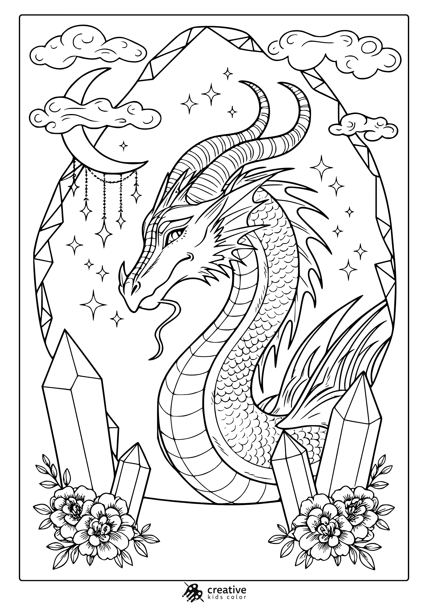 free printable dragon coloring pages