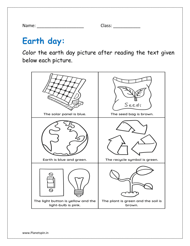Earth Day Worksheet For Kindergarten Planetspin in