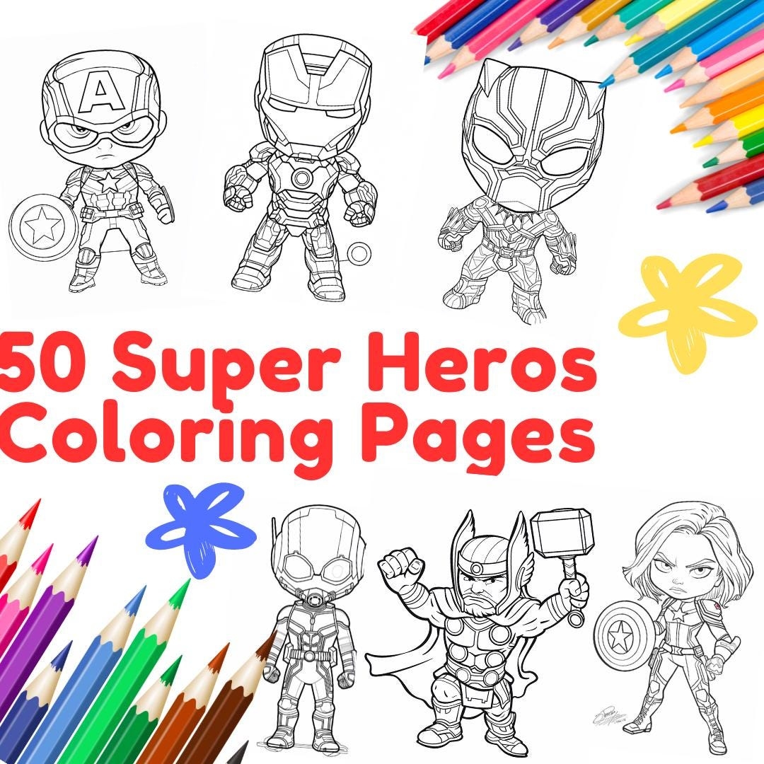 super hero coloring page