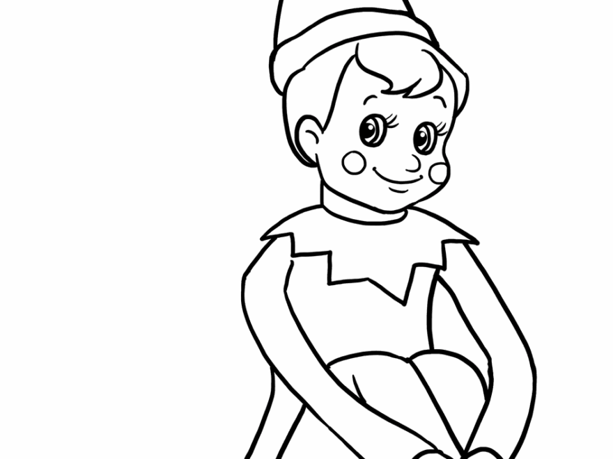Elf On The Shelf Coloring Page Easy Drawing Guides