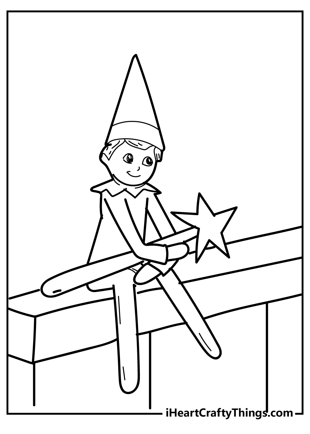 elf on the shelf coloring page