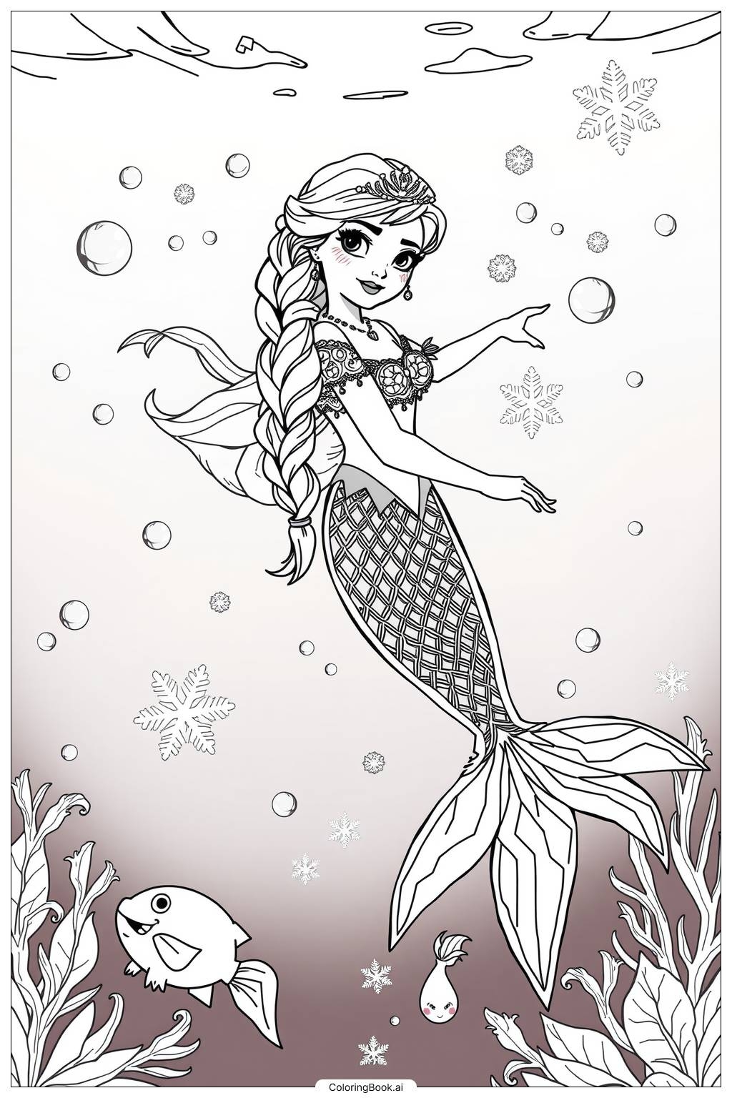 Elsa Mermaid Swim 2 Coloring Page Free PDF PNG Printable Elsa Mermaid Swim 2 Coloring Page Free PDF PNG Printable