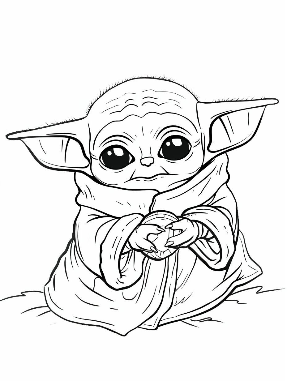 Embrace The Cuteness Over 100 Baby Yoda Coloring Pages Printable Digital Download Etsy
