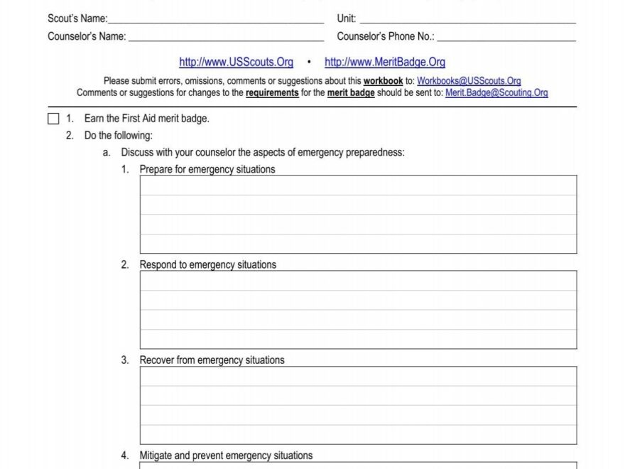 Emergency Preparedness US Scouting Service Project