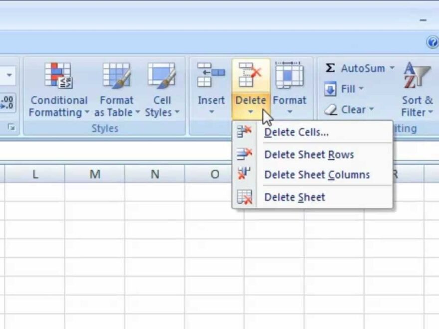 Excel 2007 Deleting A Worksheet YouTube