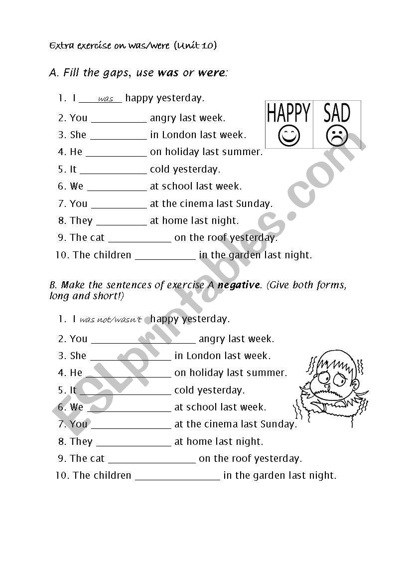 Exercise Was were ESL Worksheet By Mudsje