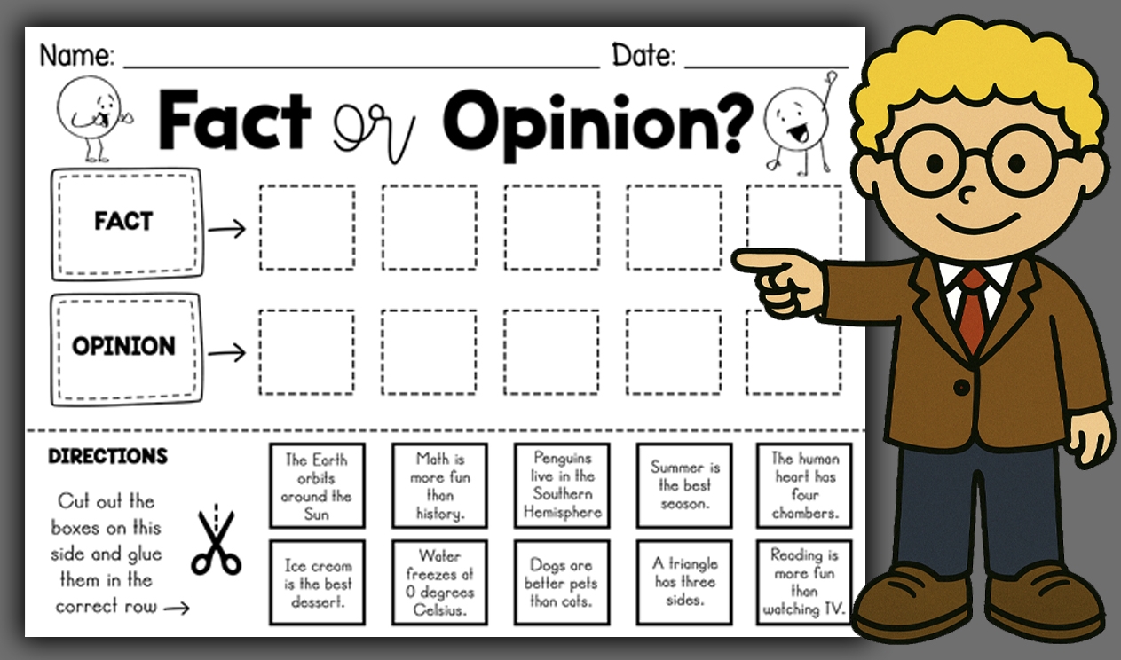 Fact And Opinion Worksheet Fact And Opinion Worksheet