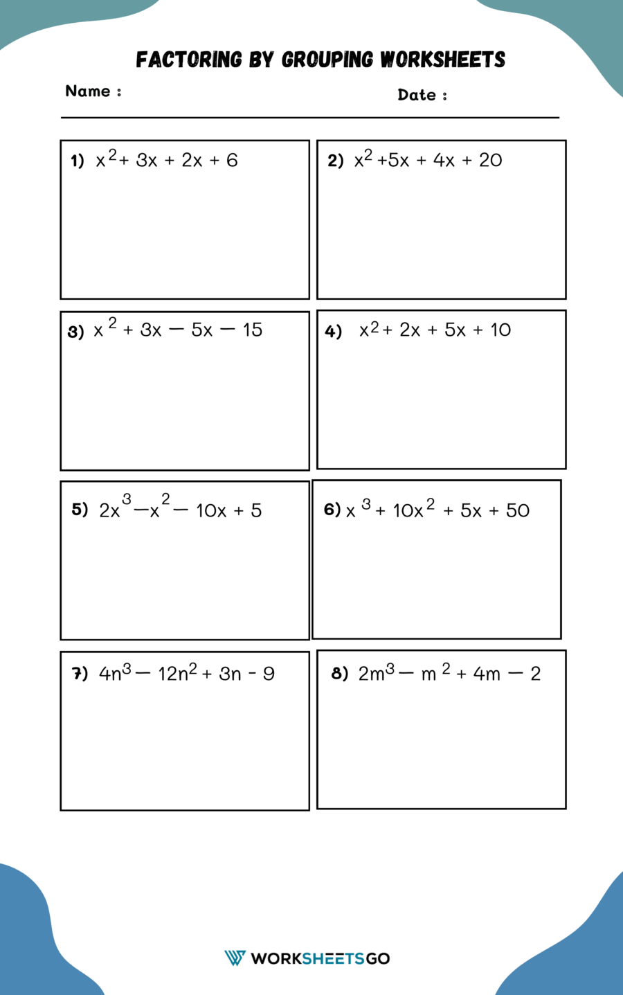 factoring by grouping worksheet factoring by grouping worksheet
