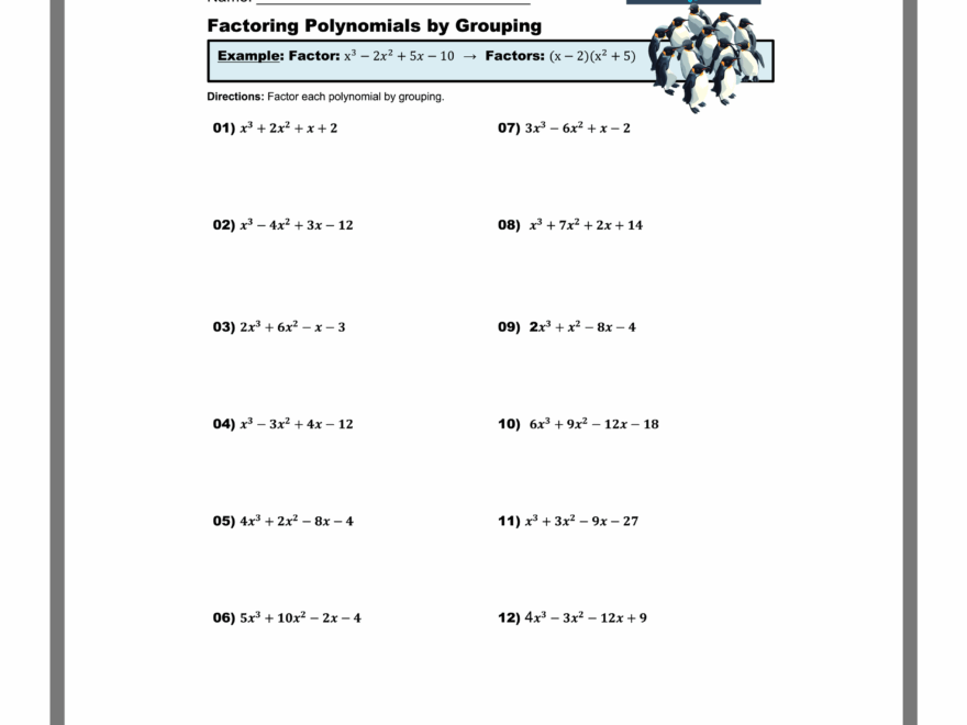 Factoring Polynomials Worksheet Library Mashup Math