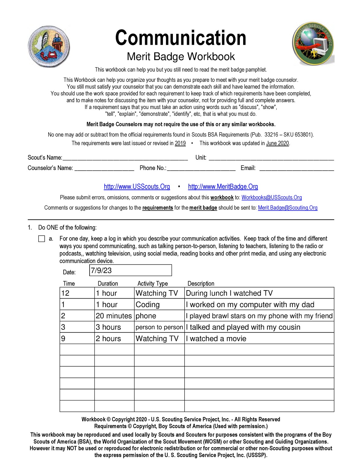 Fake Stuff Is Required For Input Communication Merit Badge Worksheets Library