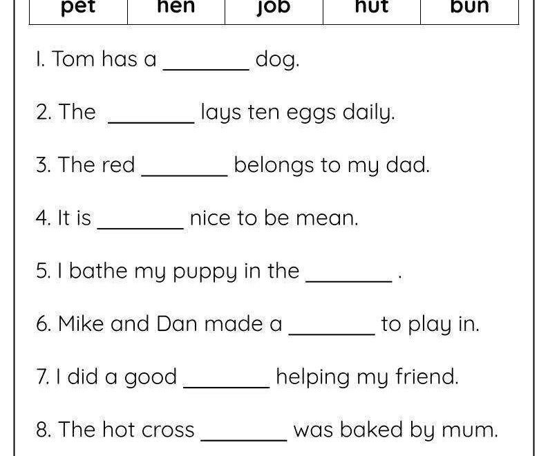 Fill In The Blanks Worksheet Digital Worksheets Library