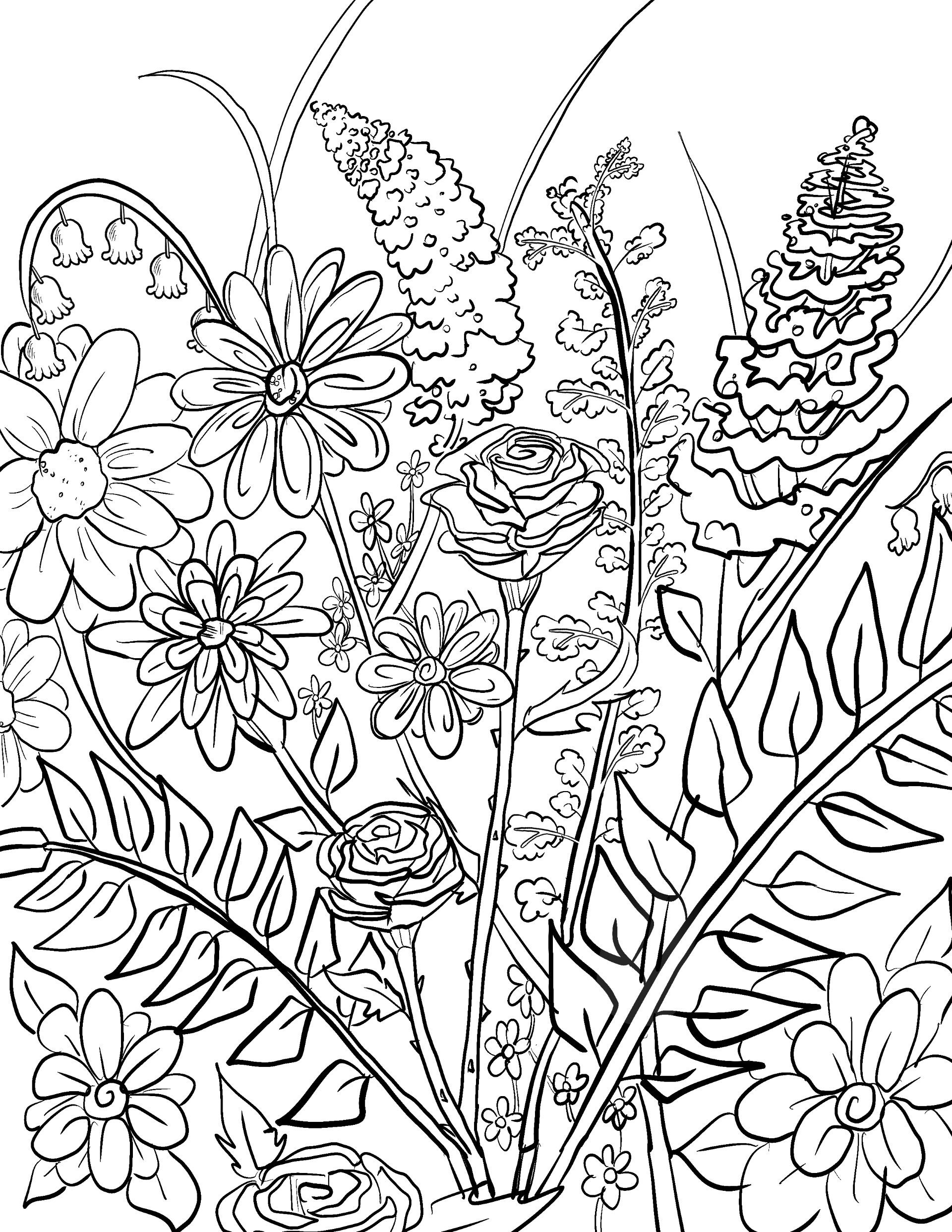 Flower Coloring Page Coloring Sheets Printable Bouquet Coloring Sheet Etsy Flower Coloring Page Coloring Sheets Printable Bouquet Coloring Sheet Etsy