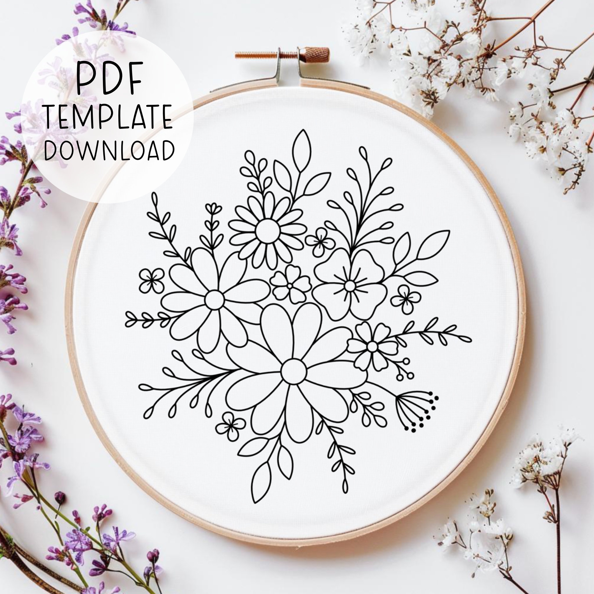 Flowers Hand Embroidery Pattern Botanical Embroidery PDF Floral Nature Embroidery Plant Embroidery Design Pretty Floral Embroidery PDF Etsy Israel