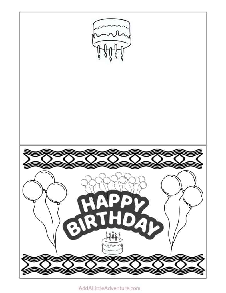 foldable printable birthday cards to color foldable printable birthday cards to color