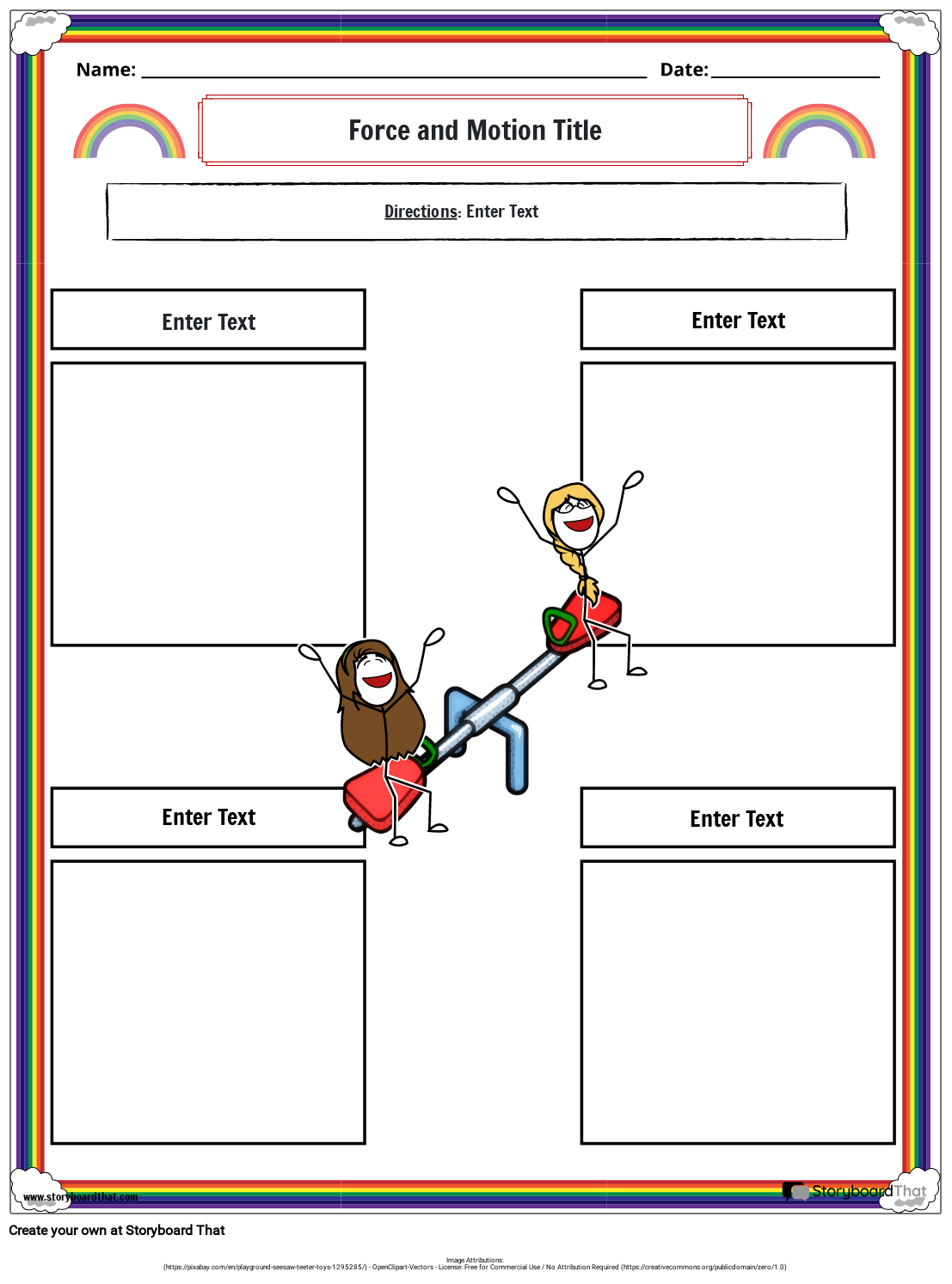 Force And Motion Worksheets Create With Storyboard That