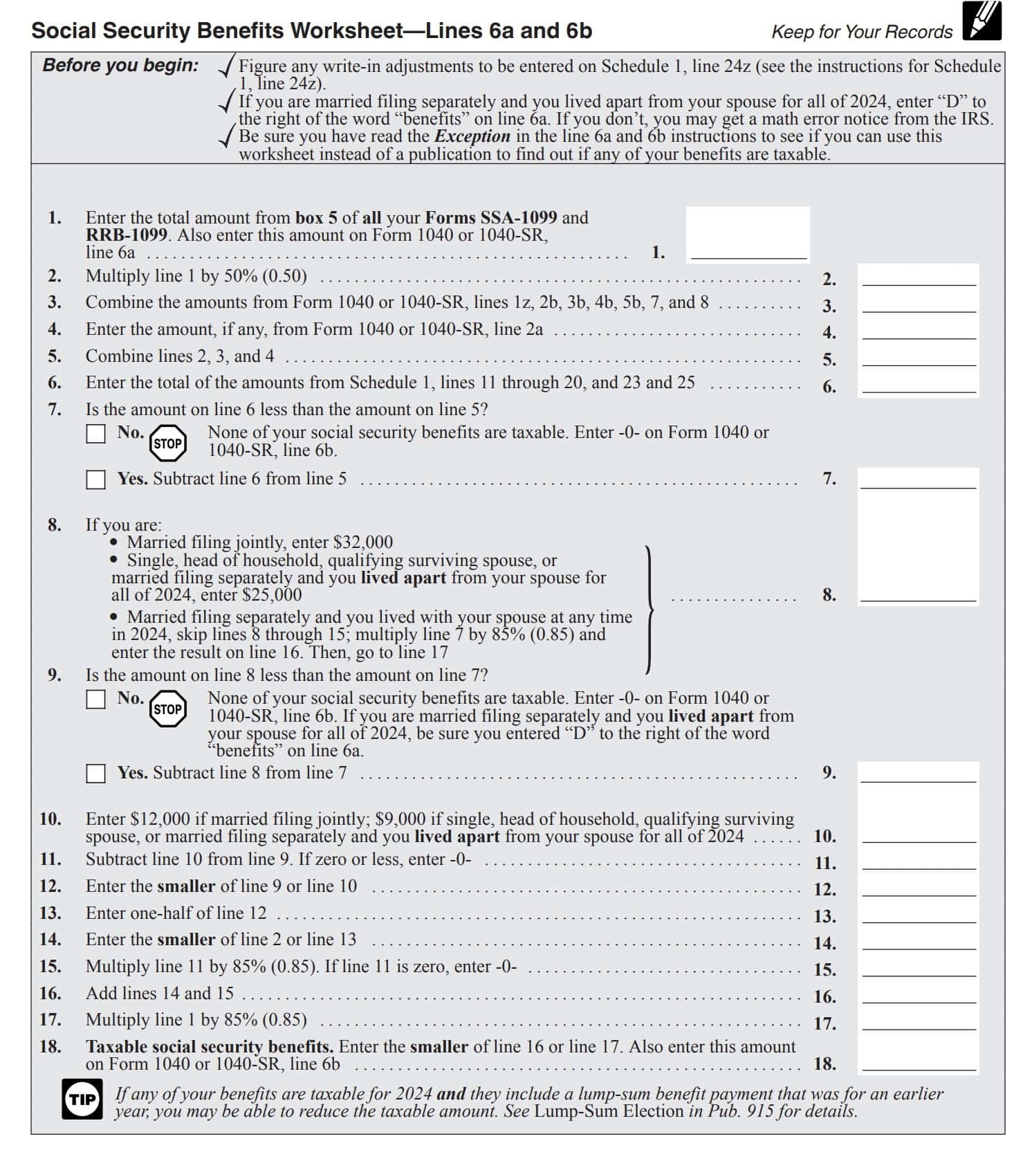 Form SSA 1099 Instructions Social Security Benefits
