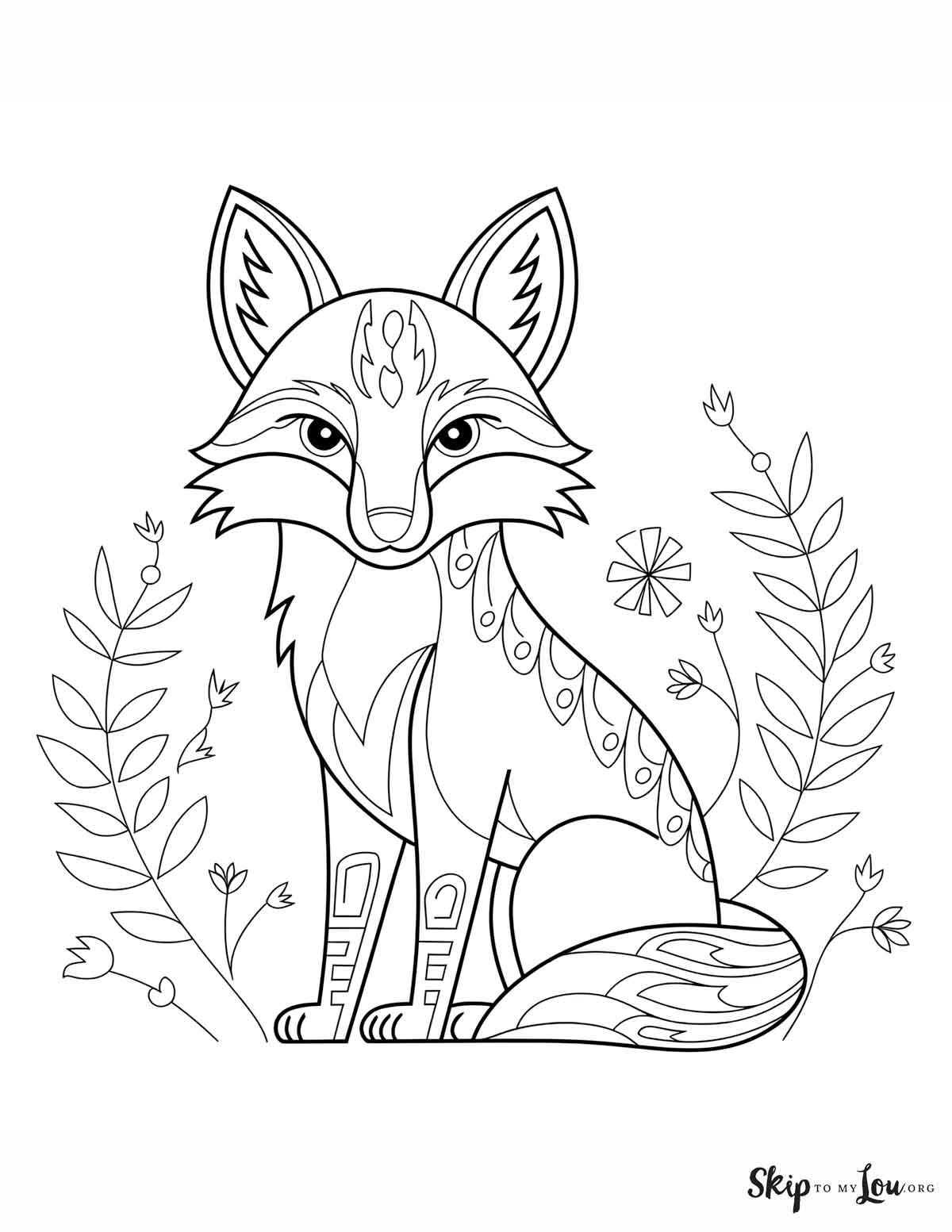 printable fox coloring pages printable fox coloring pages