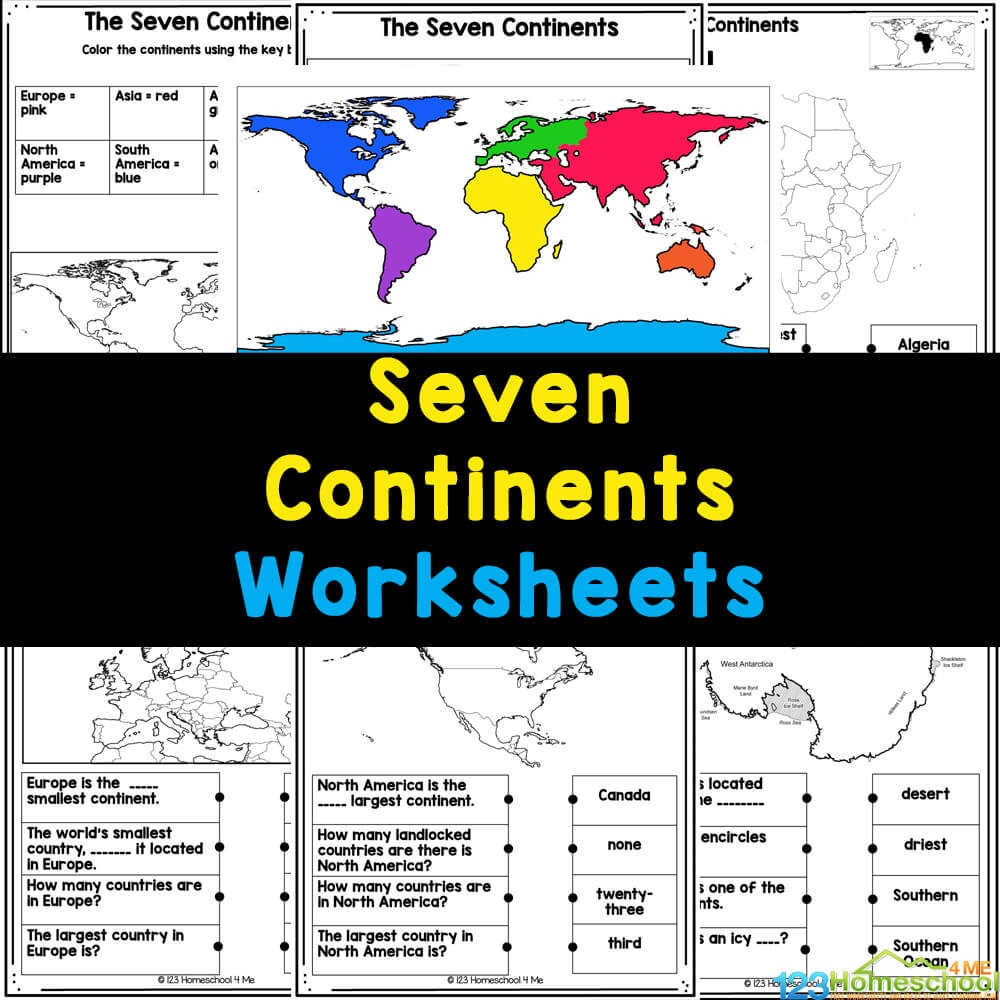 continents and oceans worksheet