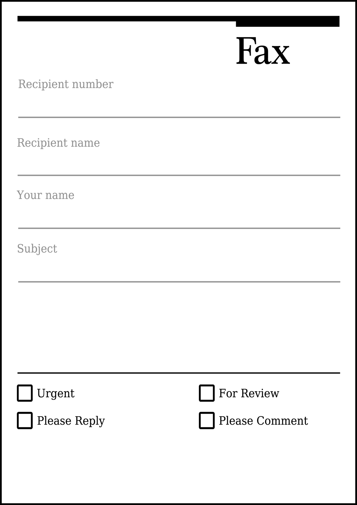 free printable fax cover page free printable fax cover page