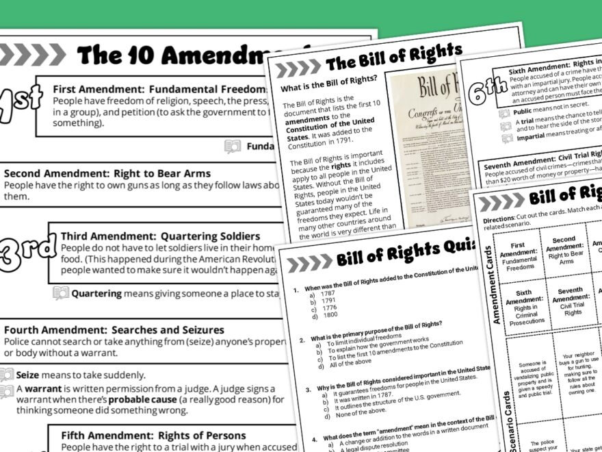 Free Bill Of Rights Worksheet Bundle
