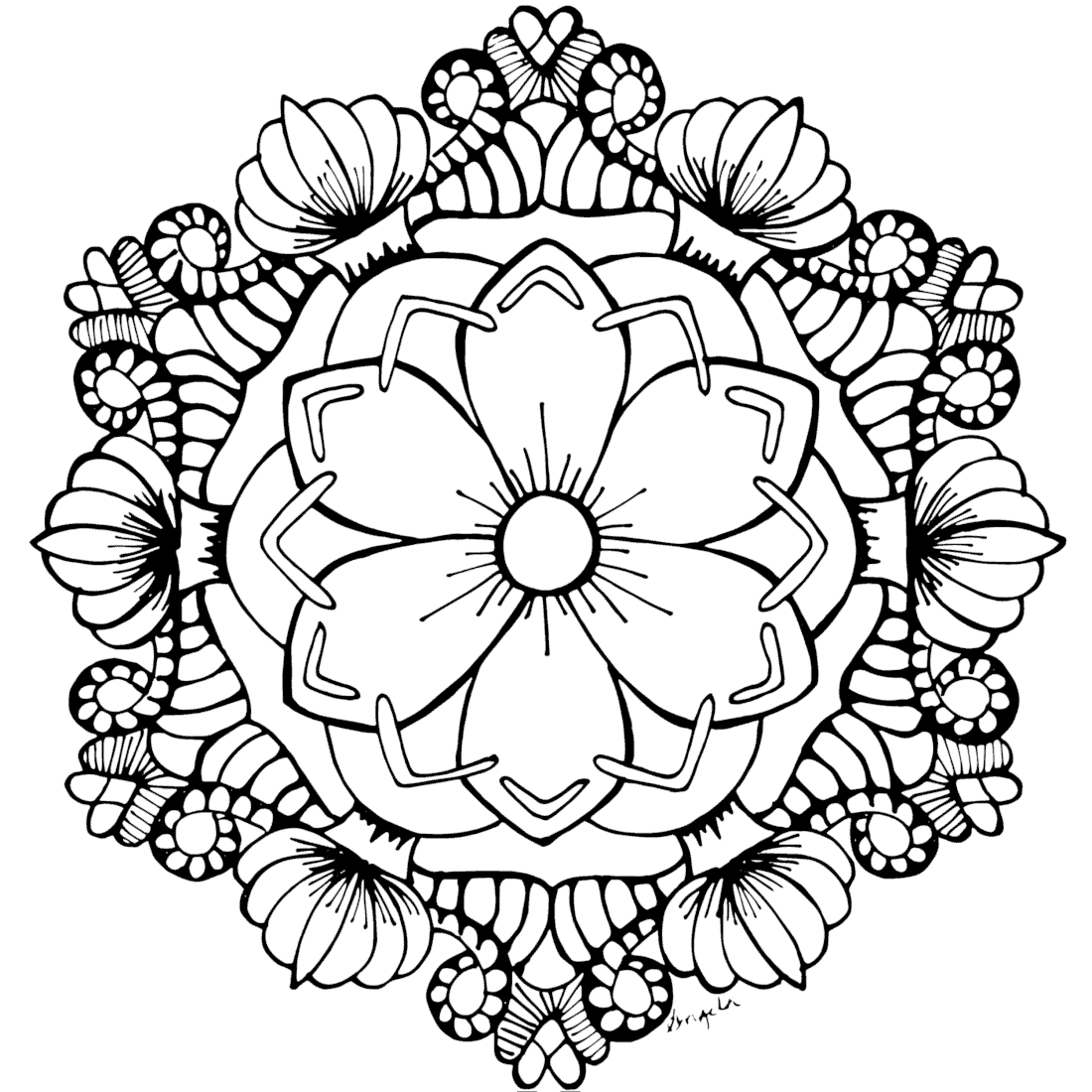 easy mandala coloring pages