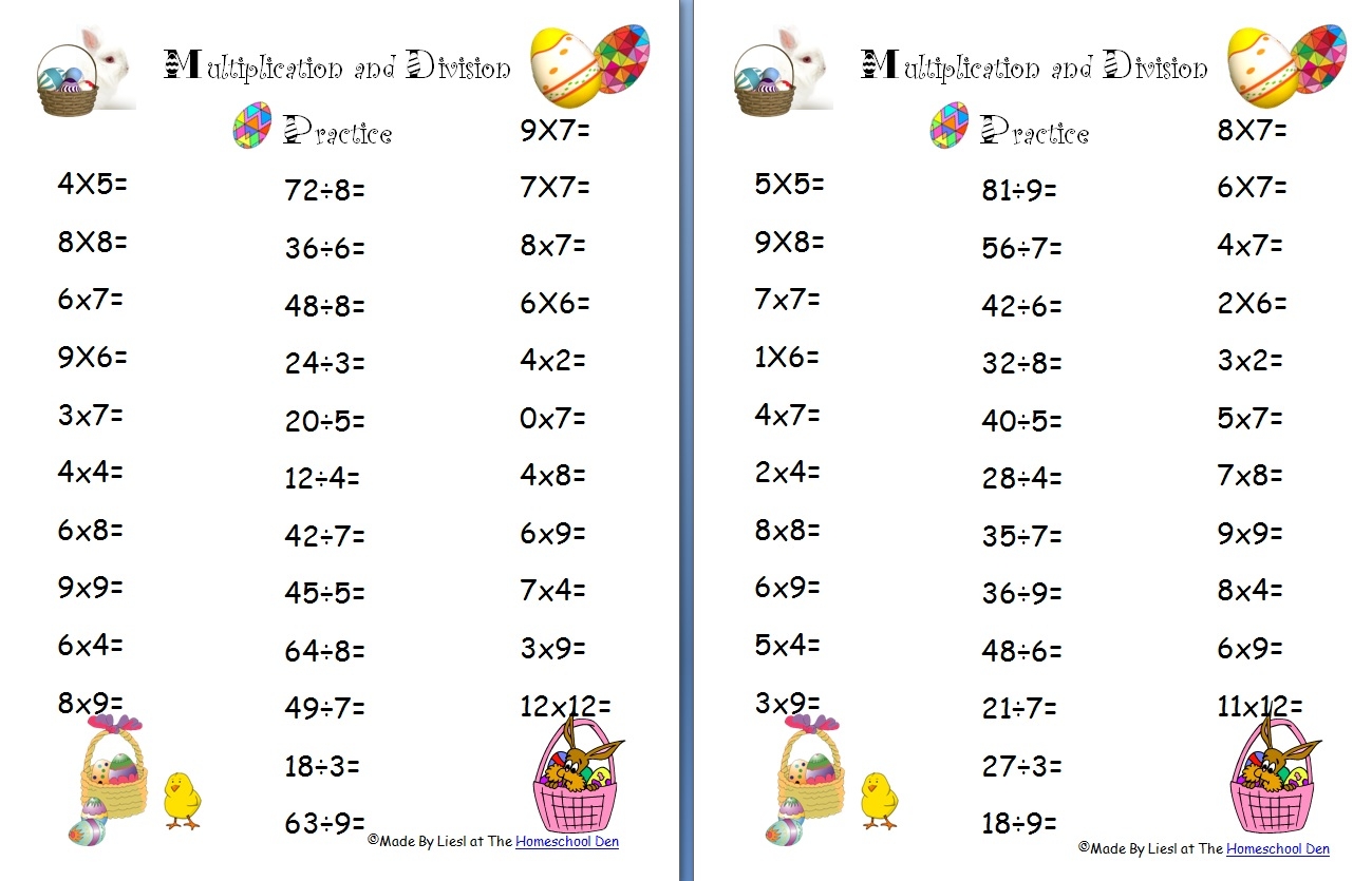 multiplication and division worksheets multiplication and division worksheets