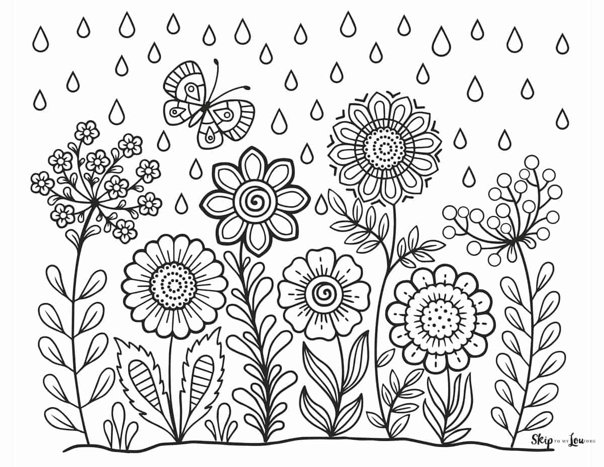 FREE Flower Coloring Pages For Kids And Adults Skip To My Lou FREE Flower Coloring Pages For Kids And Adults Skip To My Lou