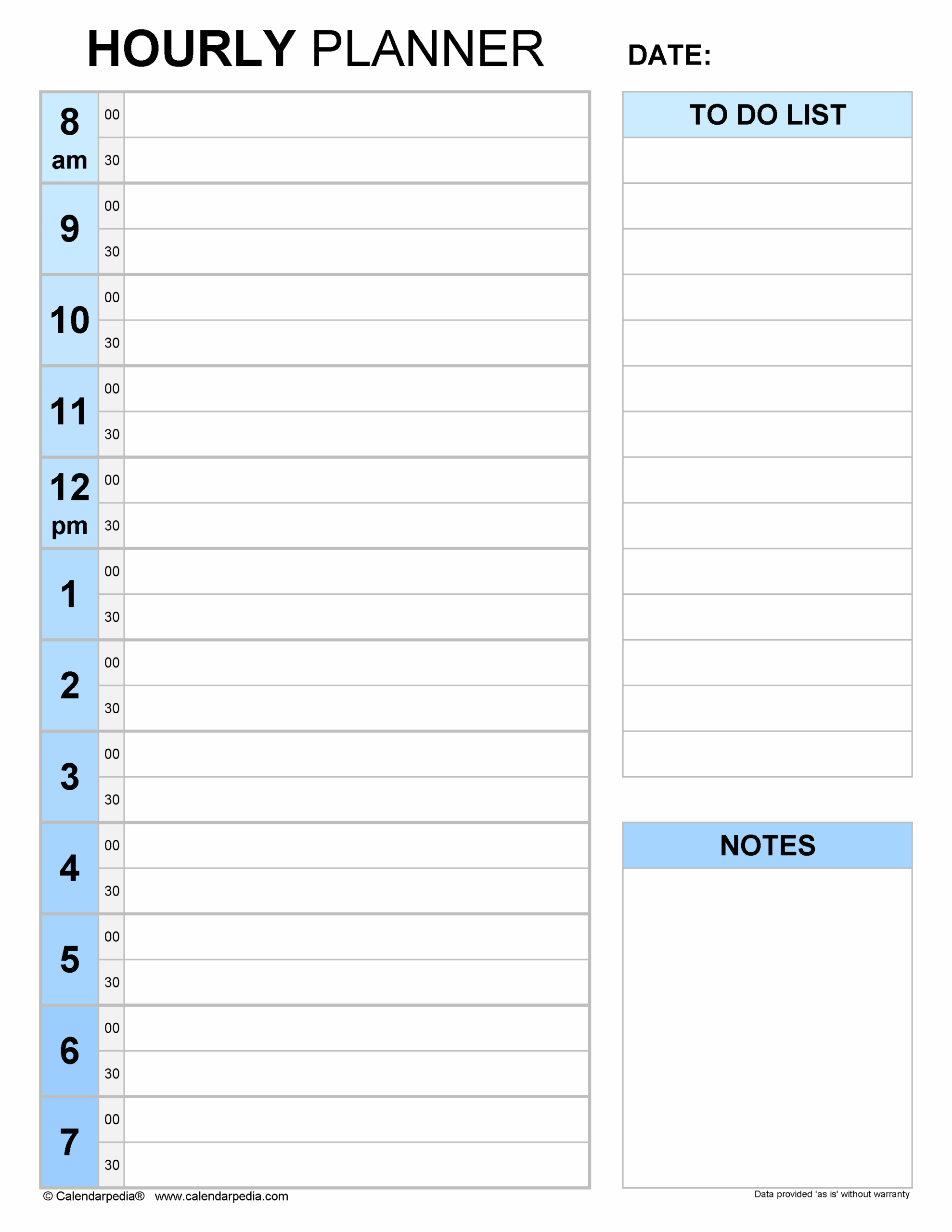 Free Hourly Planners In PDF Format 20 Templates Free Hourly Planners In PDF Format 20 Templates