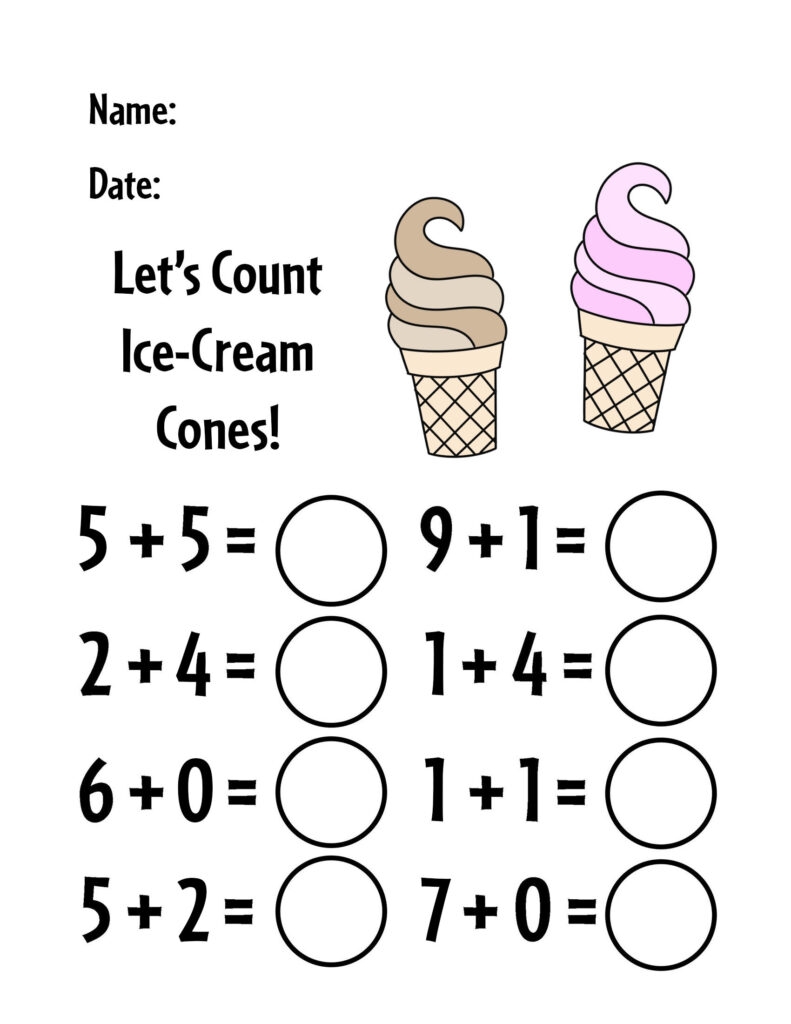 Free Kindergarten Addition Worksheets The Hollydog Blog